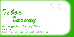 tibor darvay business card